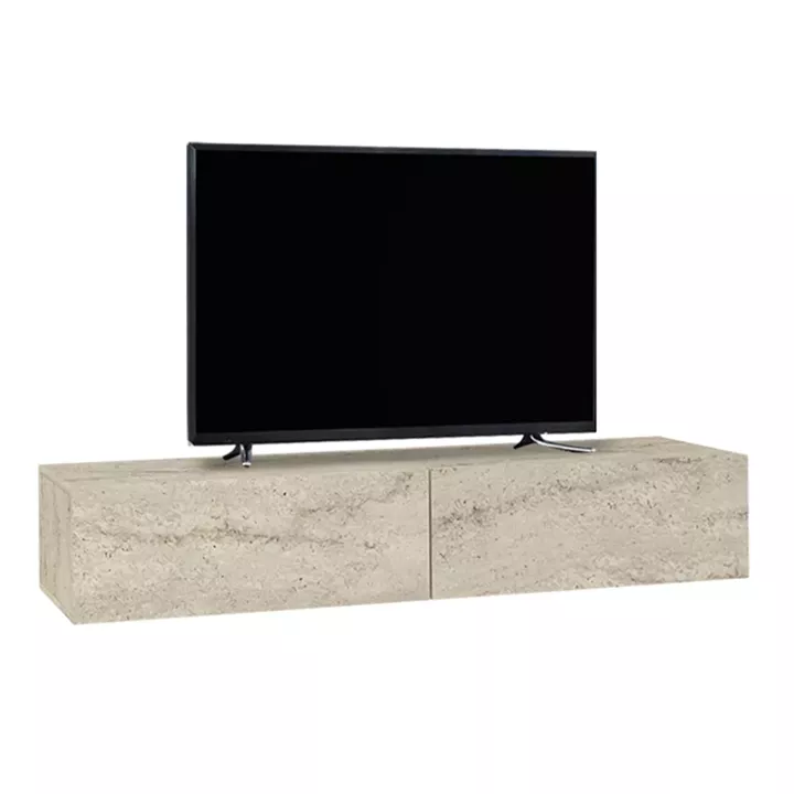 Έπιπλο τηλεόρασης επιτοίχιο Aristo Megapap με LED χρώμα travertine 135x31,6x25εκ.