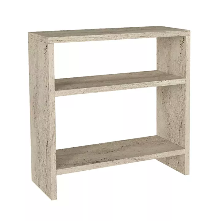Τραπεζάκι βοηθητικό Silvanus Megapap χρώμα travertine 51x17,5x49εκ.