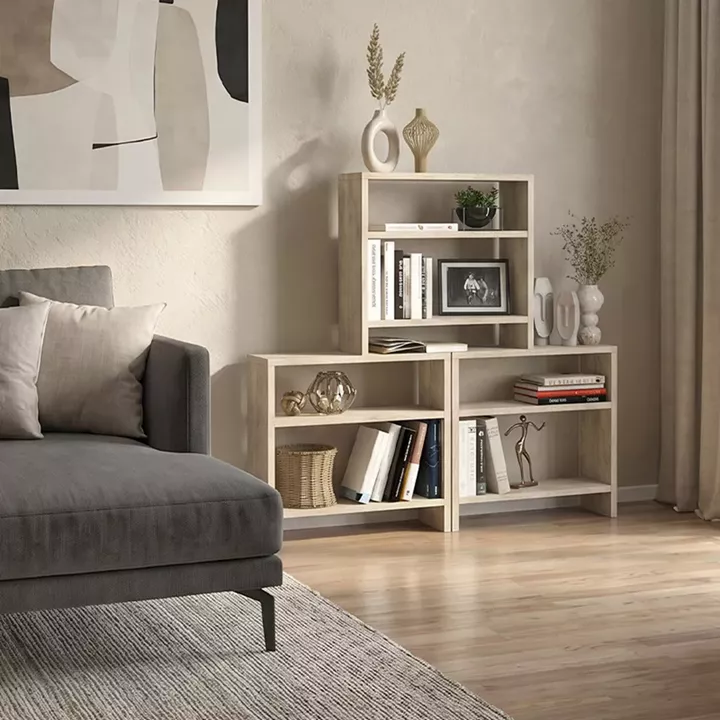 Τραπεζάκι βοηθητικό Silvanus Megapap χρώμα travertine 51x17,5x49εκ.