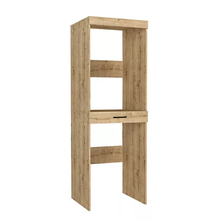 Έπιπλο πλυντηρίου - στεγνωτηρίου Fika Megapap χρώμα sapphire oak 67x61,8x198,5εκ.