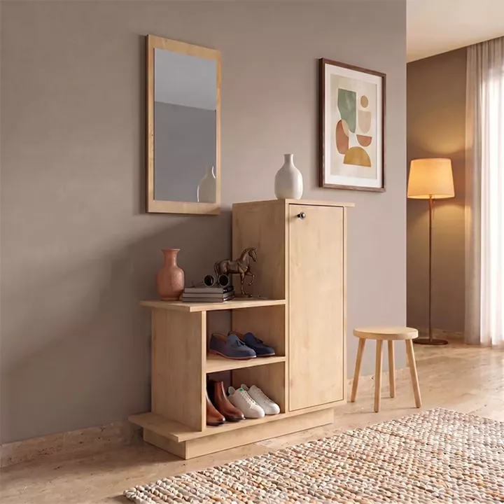 Έπιπλο εισόδου Cute Megapap χρώμα φυσικό οξιάς 90x35x95εκ.