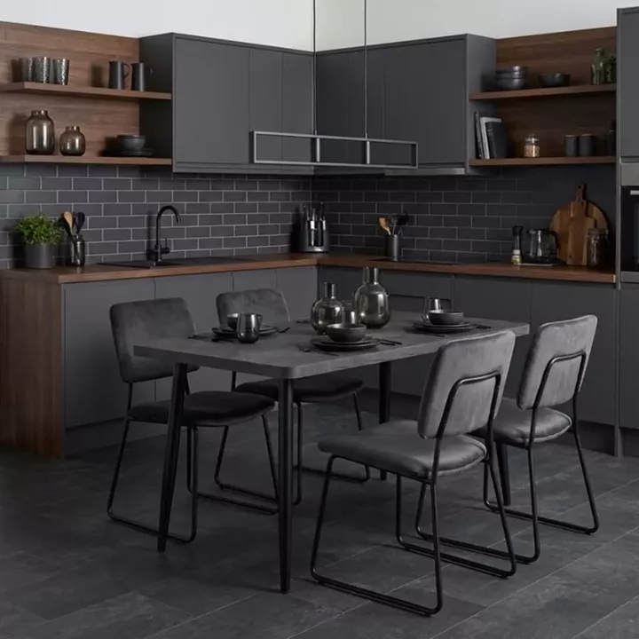 Τραπέζι Levico Megapap Mdf - μεταλλικό χρώμα σκούρο γκρι σκυροδέματος 130x70x75εκ.