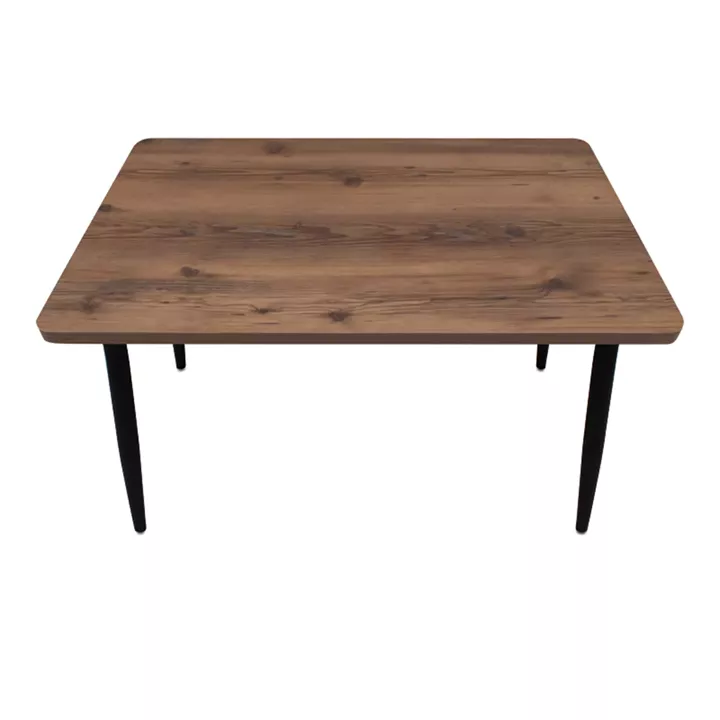 Τραπέζι Levico Megapap Mdf - μεταλλικό χρώμα καπνιστή καρυδιά 130x70x75εκ.