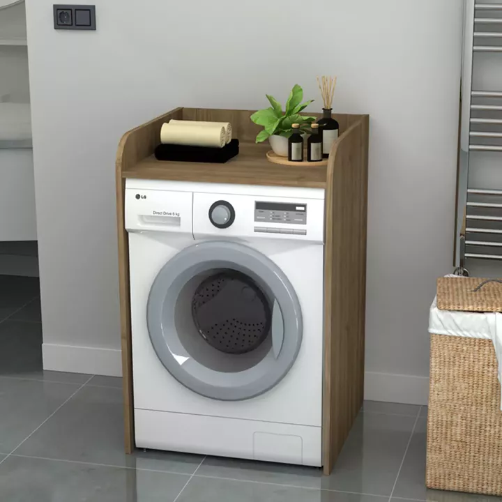 Έπιπλο πλυντηρίου Toren Megapap χρώμα καρυδί 65x60x100εκ.