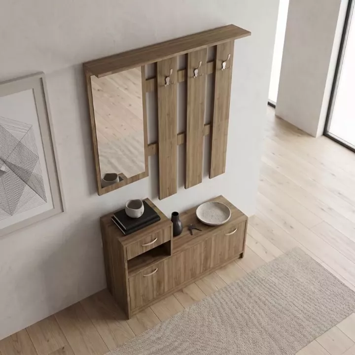 Έπιπλο εισόδου Raynold Megapap χρώμα καρυδί 100x30x180εκ.