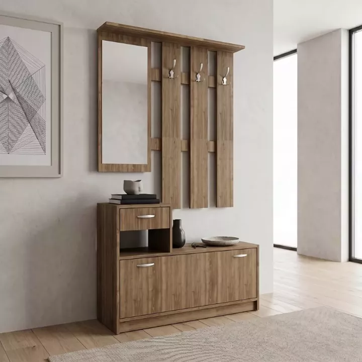 Έπιπλο εισόδου Raynold Megapap χρώμα καρυδί 100x30x180εκ.