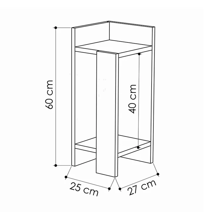 Κομοδίνο Elos Megapap δεξί χρώμα travertine 25x27x60εκ.