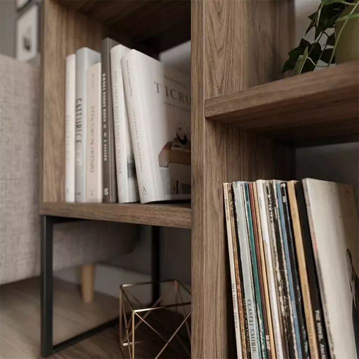 Βιβλιοθήκη Bolton Megapap χρώμα ανοιχτό καρυδί 62x22x62εκ.
