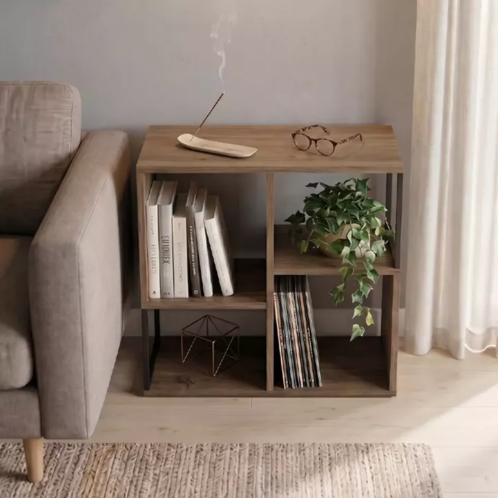 Βιβλιοθήκη Bolton Megapap χρώμα ανοιχτό καρυδί 62x22x62εκ.
