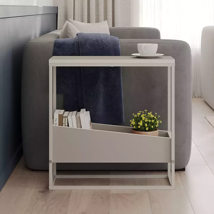 Τραπεζάκι βοηθητικό Lido Megapap χρώμα sandstone 60x22x62εκ.