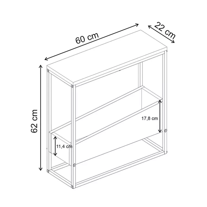 Τραπεζάκι βοηθητικό Lido Megapap χρώμα καρυδί Ud 60x22x62εκ.
