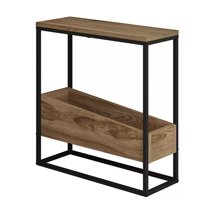 Τραπεζάκι βοηθητικό Lido Megapap χρώμα καρυδί Ud 60x22x62εκ.