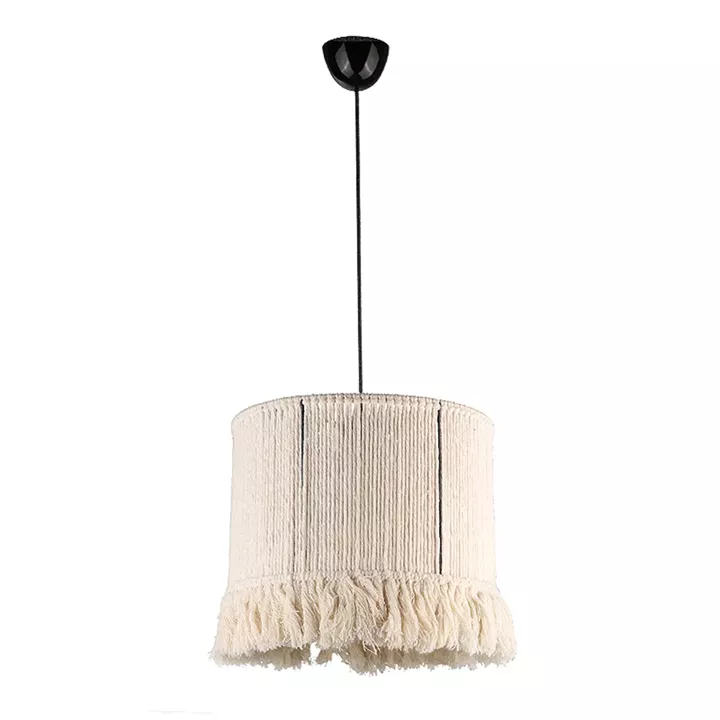 Φωτιστικό οροφής Silas Megapap E27 από σχοινί μονόφωτο χρώμα λευκό 30x30x75εκ.