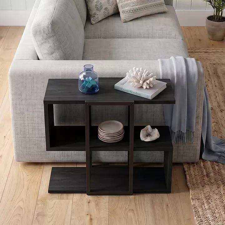 Τραπεζάκι βοηθητικό Homia Megapap χρώμα black wood 56x25x56,5εκ.