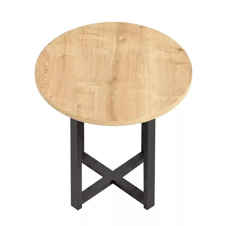 Τραπεζάκι βοηθητικό Mesa Megapap χρώμα sapphire oak Ø45x50εκ.