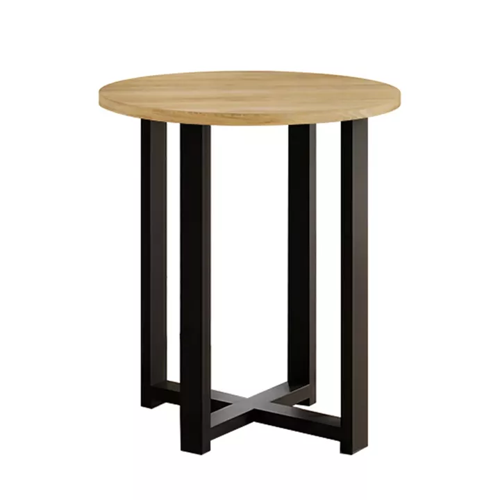 Τραπεζάκι βοηθητικό Mesa Megapap χρώμα sapphire oak Ø45x50εκ.