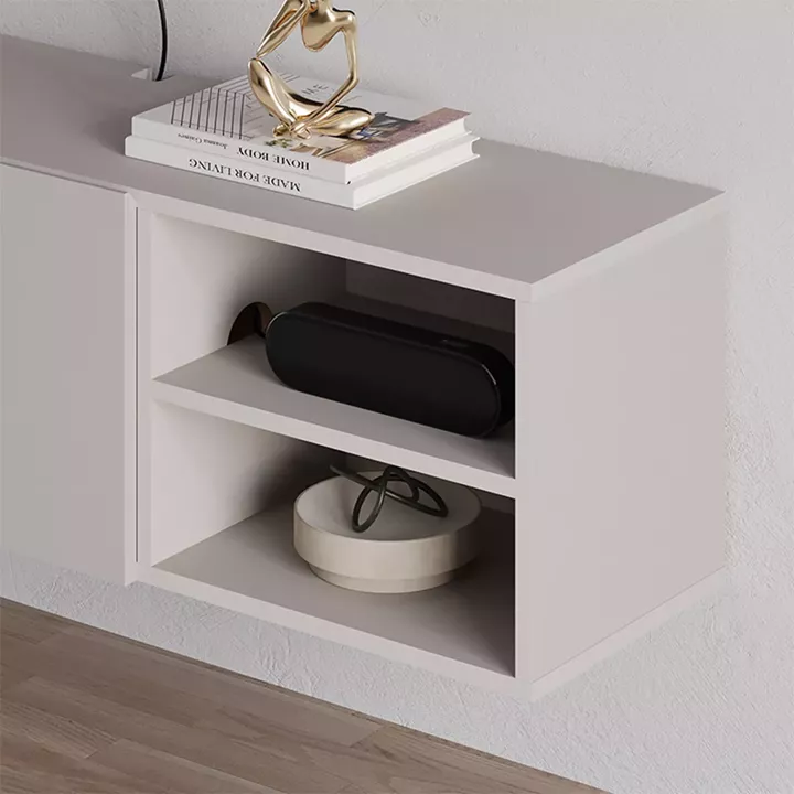 Έπιπλο τηλεόρασης επιτοίχιο Conrad Megapap χρώμα sandstone 140x35x38εκ.