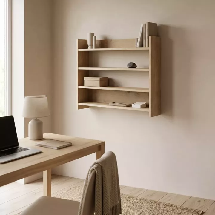Ραφιέρα τοίχου Lane Megapap χρώμα sapphire oak 85x15x66εκ.