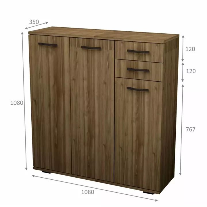 Παπουτσοθήκη - Ντουλάπι Infinity Megapap χρώμα καρυδί 108x35x108εκ.