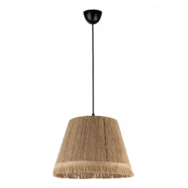 Φωτιστικό οροφής Vadi Megapap E27 από σχοινί μονόφωτο χρώμα φυσικό 30x30x75εκ.