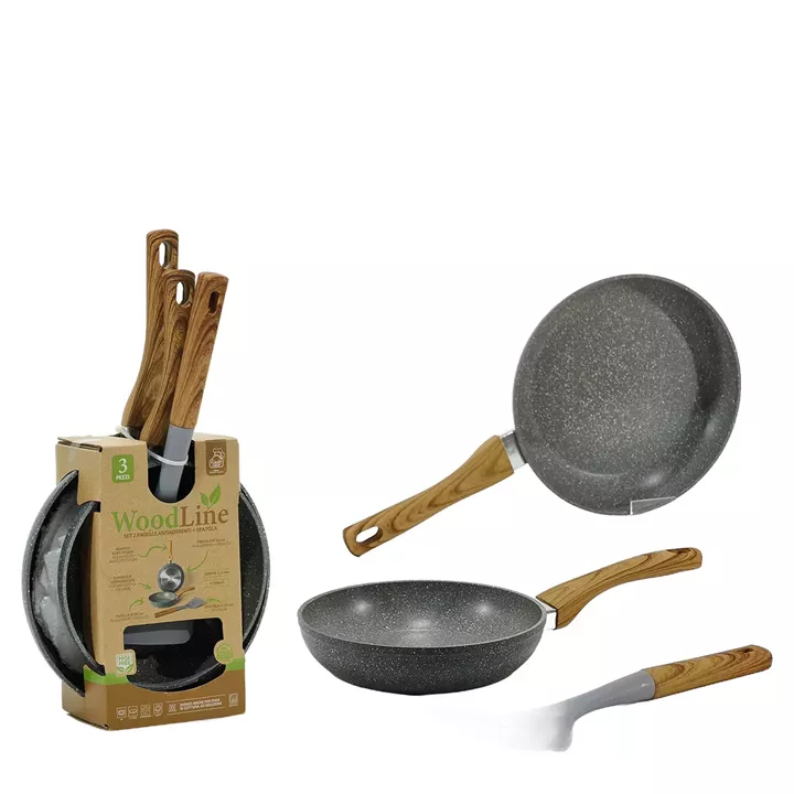 Τηγάνι Woodline 20/24cm Με Σπάτουλα Σετ 2Τμχ