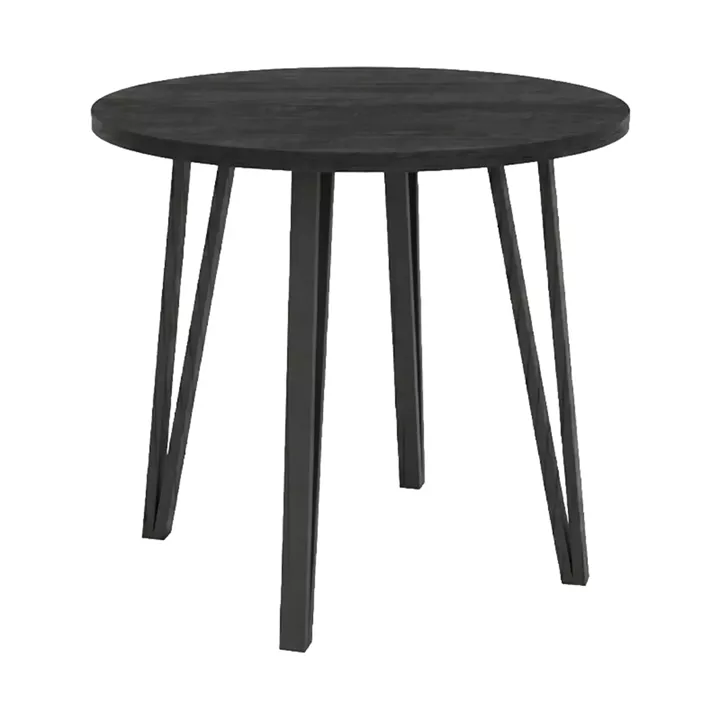 Τραπέζι Xana Megapap χρώμα black wood Ø90x77,5εκ.