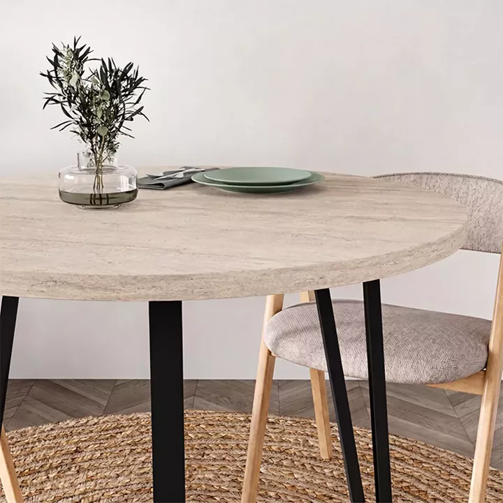Τραπέζι Xana Megapap χρώμα travertine Ø90x77,5εκ.