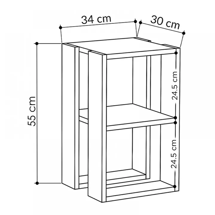 Κομοδίνο - Τραπεζάκι βοηθητικό Lonie Megapap χρώμα sandstone 34x30x55εκ.