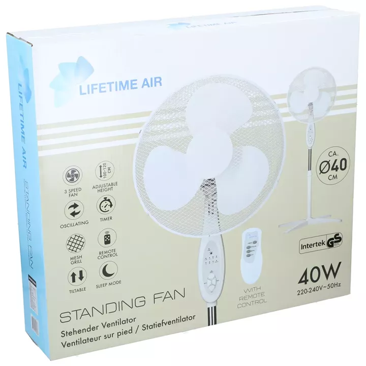 Ορθοστάτης Ανεμιστήρας Λευκό 230V 40cm 40W Με Τηλεχειριστήριο LIFETIME AIR