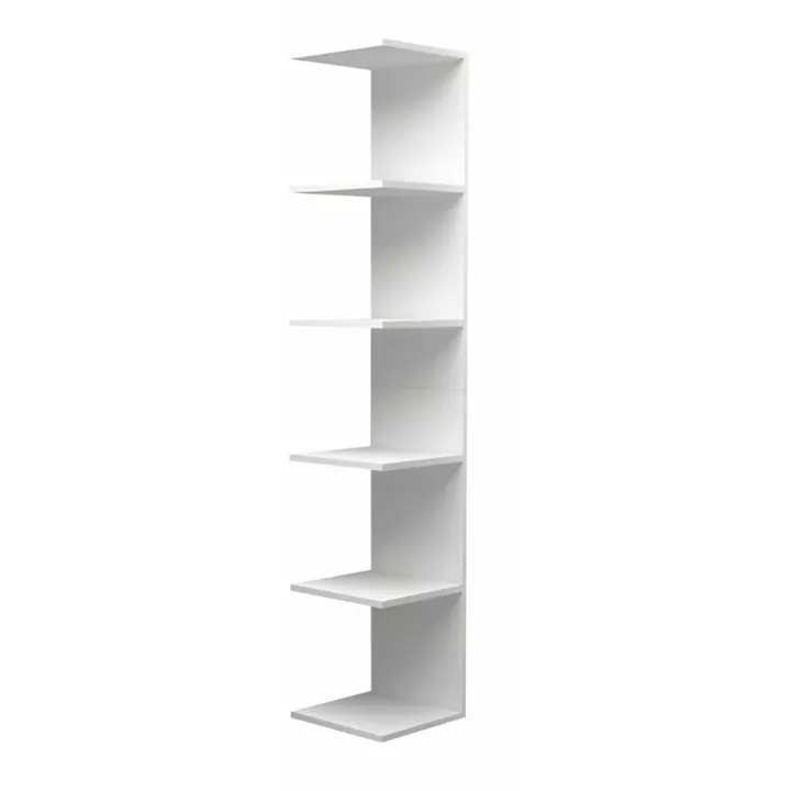 Βιβλιοθήκη - Ραφιέρα τοίχου Silver Megapap χρώμα λευκό 34,6x31,5x180εκ.