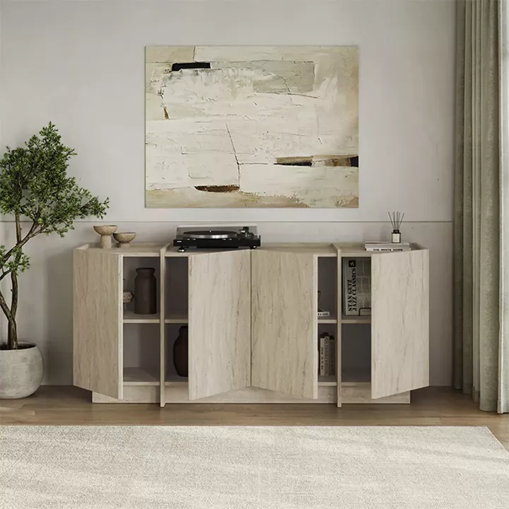 Μπουφές Dorma Megapap χρώμα travertine 180x45x80,2εκ.