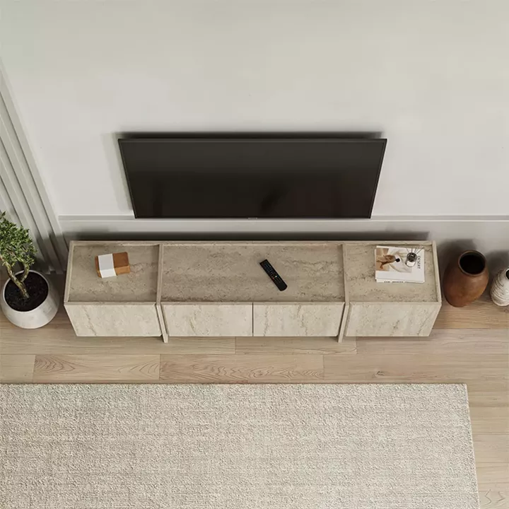 Έπιπλο τηλεόρασης Lowen Megapap χρώμα travertine 180x35x46,2εκ.