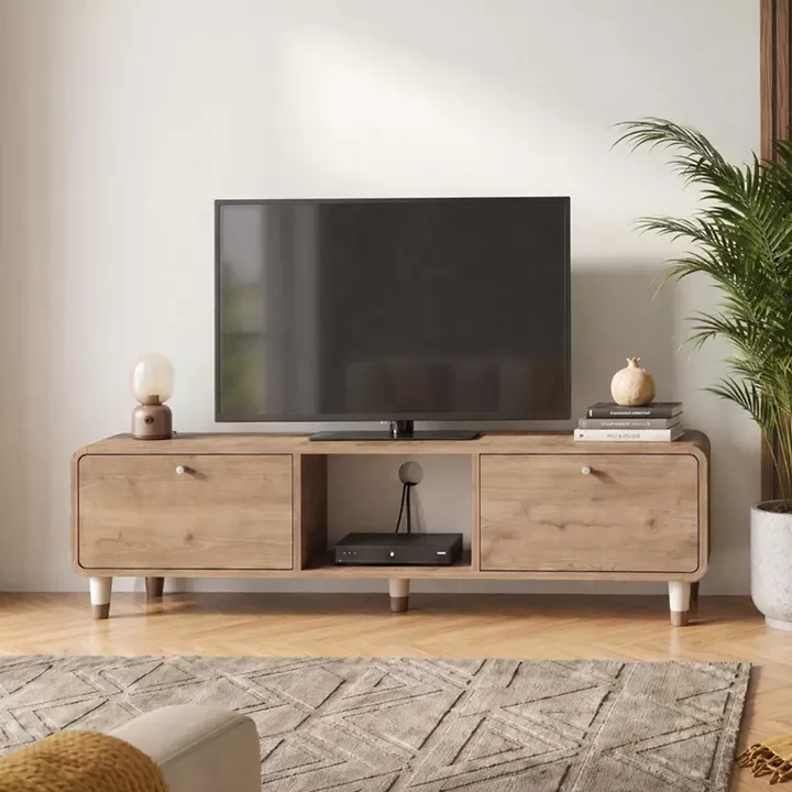 Έπιπλο τηλεόρασης Doro Megapap χρώμα sepet oak 150x34x41εκ.