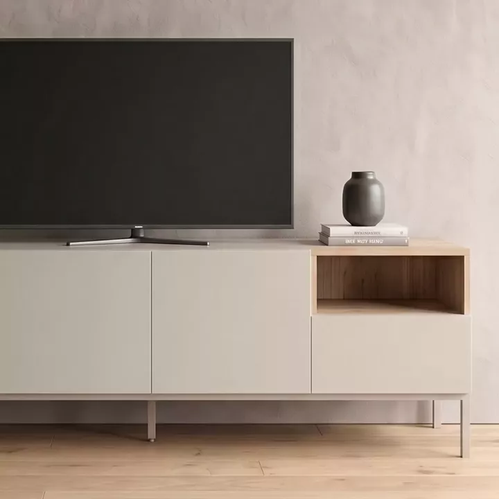 Έπιπλο τηλεόρασης Cailin Megapap χρώμα sandstone - sepet oak 180x41,8x55εκ.