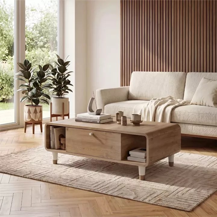 Τραπεζάκι σαλονιού Doro Megapap χρώμα sepet oak 100x60x34,6εκ.