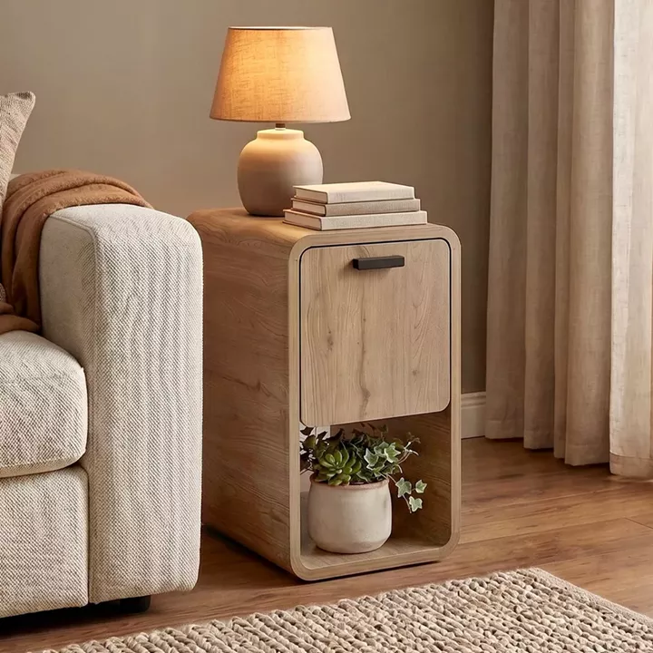 Τραπεζάκι βοηθητικό - Κομοδίνο Rovel Megapap χρώμα sepet oak 30x39x50,5εκ.