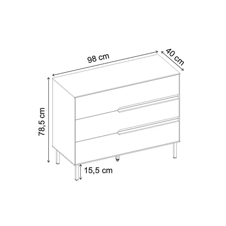 Συρταριέρα Arch Megapap χρώμα sandstone 98x40x78,5εκ.