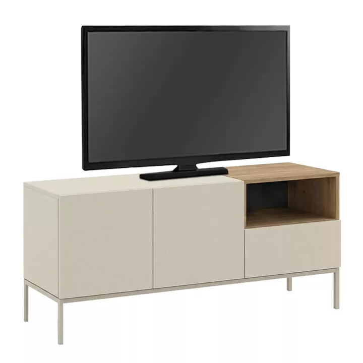 Έπιπλο τηλεόρασης Cailin Megapap χρώμα sandstone - sepet oak 140x41,8x55εκ.
