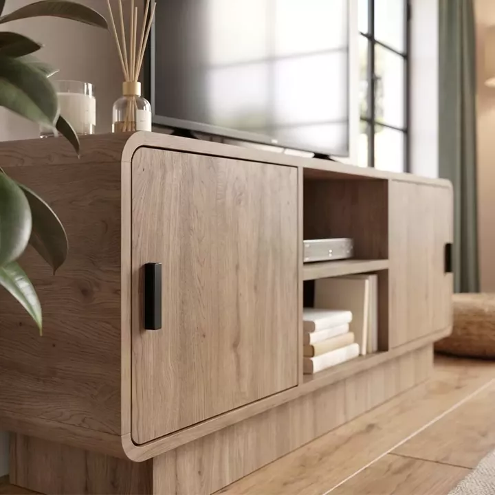 Έπιπλο τηλεόρασης Rovel Megapap χρώμα sepet oak 140,3x39x50εκ.