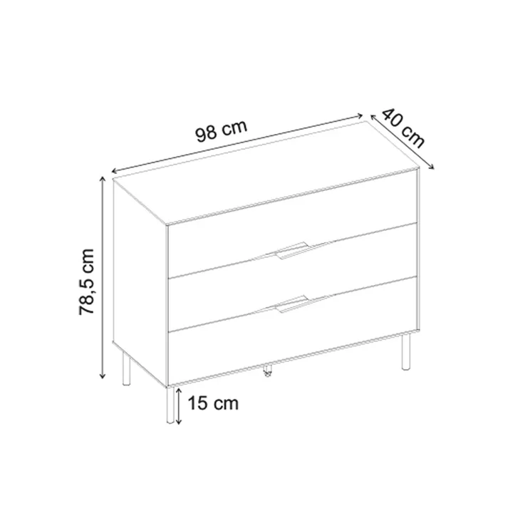 Συρταριέρα Marquise Megapap χρώμα sandstone 98x40x78,5εκ.