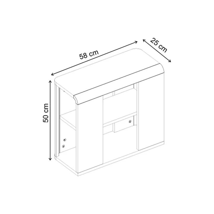 Τραπεζάκι βοηθητικό Colia Megapap χρώμα sepet oak 58x25x50εκ.