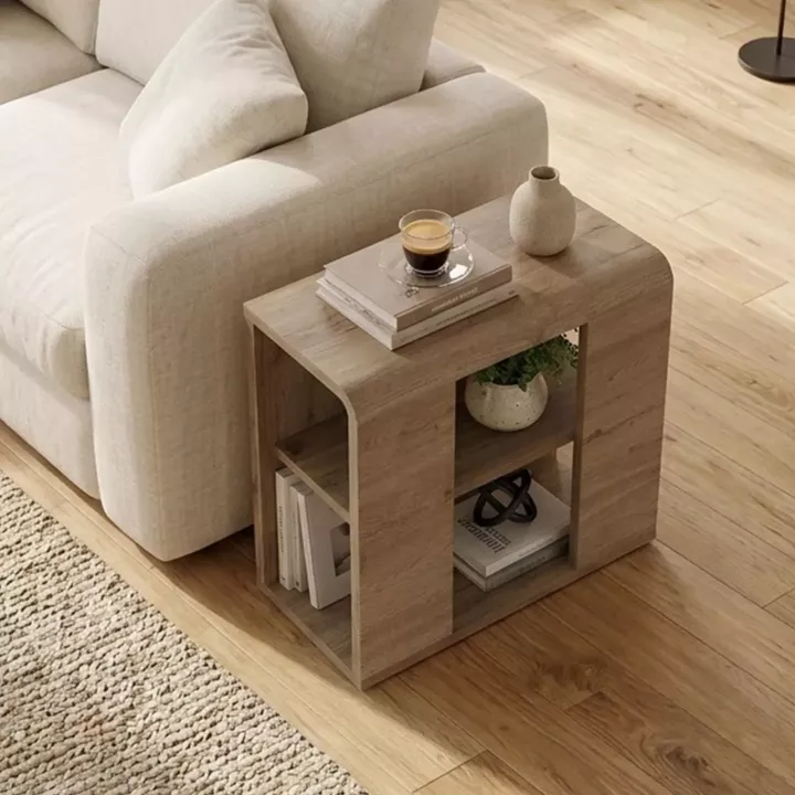 Τραπεζάκι βοηθητικό Colia Megapap χρώμα sepet oak 58x25x50εκ.