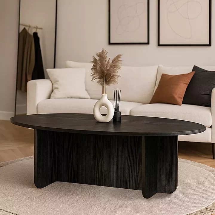 Τραπεζάκι σαλονιού Ravey Megapap χρώμα sencron black 120x60x39,6εκ.