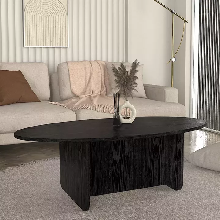 Τραπεζάκι σαλονιού Ravey Megapap χρώμα sencron black 120x60x39,6εκ.
