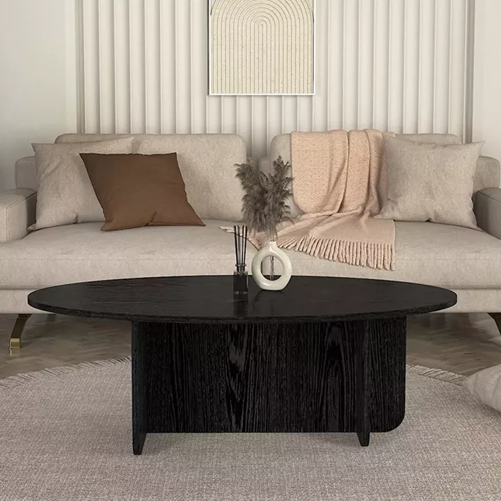 Τραπεζάκι σαλονιού Ravey Megapap χρώμα sencron black 120x60x39,6εκ.