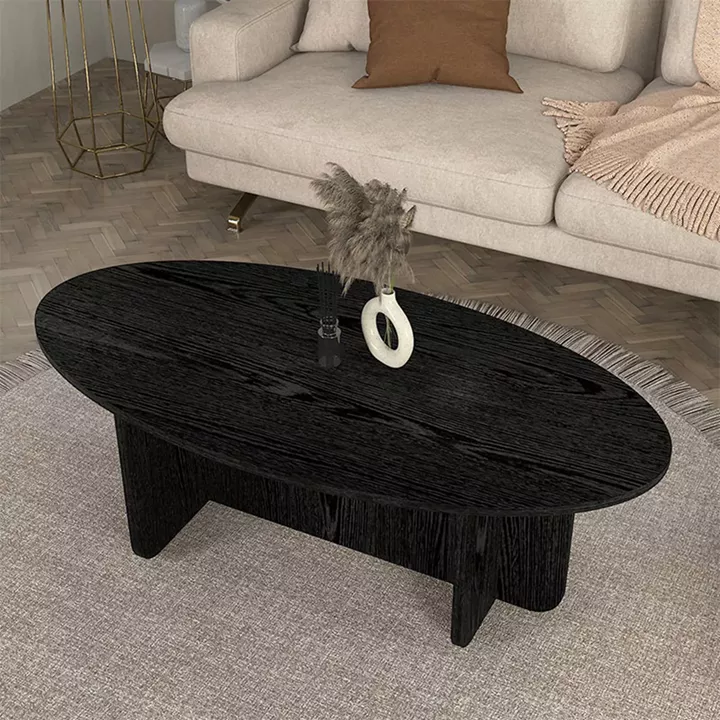 Τραπεζάκι σαλονιού Ravey Megapap χρώμα sencron black 120x60x39,6εκ.