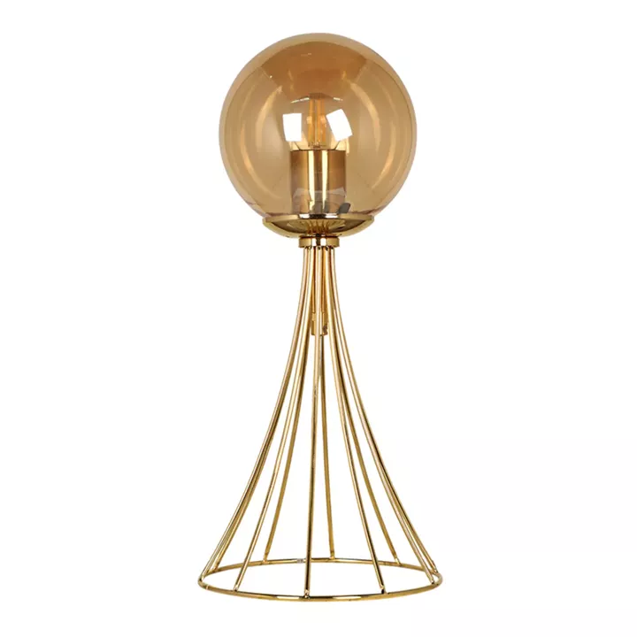 Φωτιστικό επιτραπέζιο Chavi Megapap E27 μεταλλικό χρώμα χρυσό 20x20x40εκ.