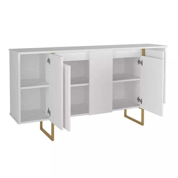 Μπουφές Orontes Megapap χρώμα λευκό - χρυσό 160x35,2x80εκ.