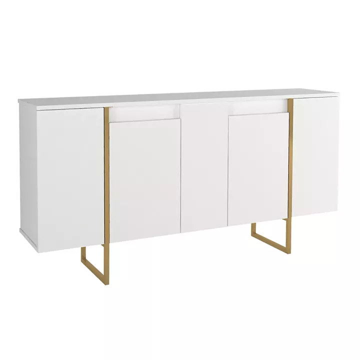 Μπουφές Orontes Megapap χρώμα λευκό - χρυσό 160x35,2x80εκ.