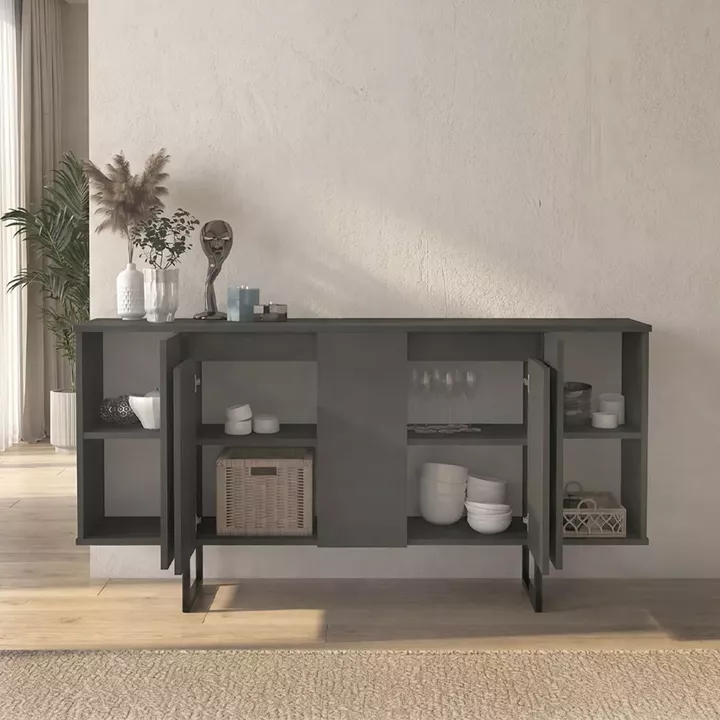 Μπουφές Orontes Megapap χρώμα ανθρακί 160x35,2x80εκ.